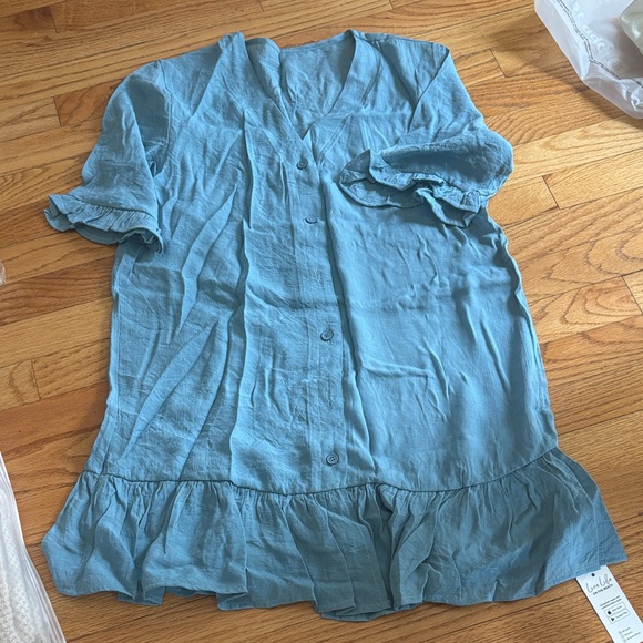 Cupshe Blue Button-Down Dress - Picture 1 of 1